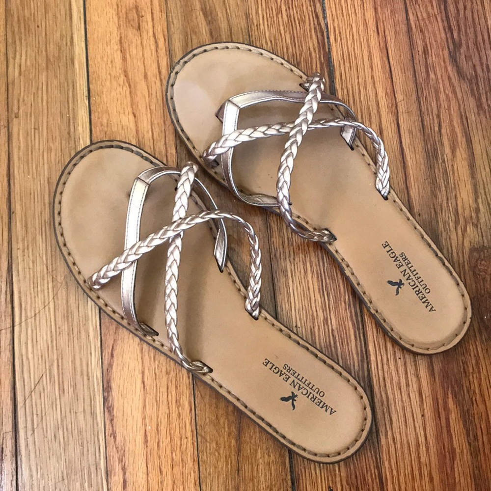 AE Rose Gold Braided Sandals